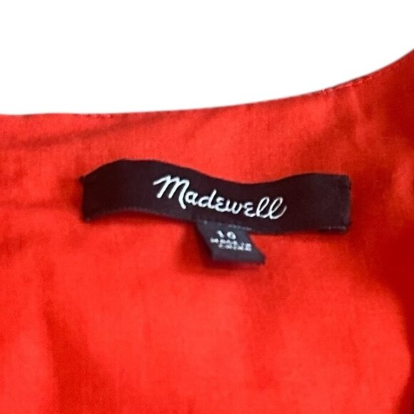 Madewell A-Line Dress Eyelet Cutout Trim 3/4 Sleeves Cotton Size 10 Women's - Picture 11 of 11